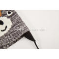 Boy's Girl's Knitted Bear Jacquard Pompoms Beanie Cap